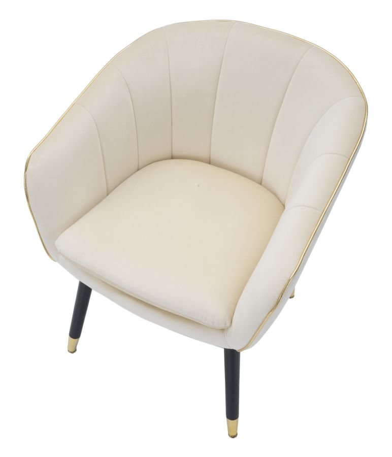 POLTRONA PARIS CREMA/GOLD CM 62X58X78 stile GLAM - immagine 5