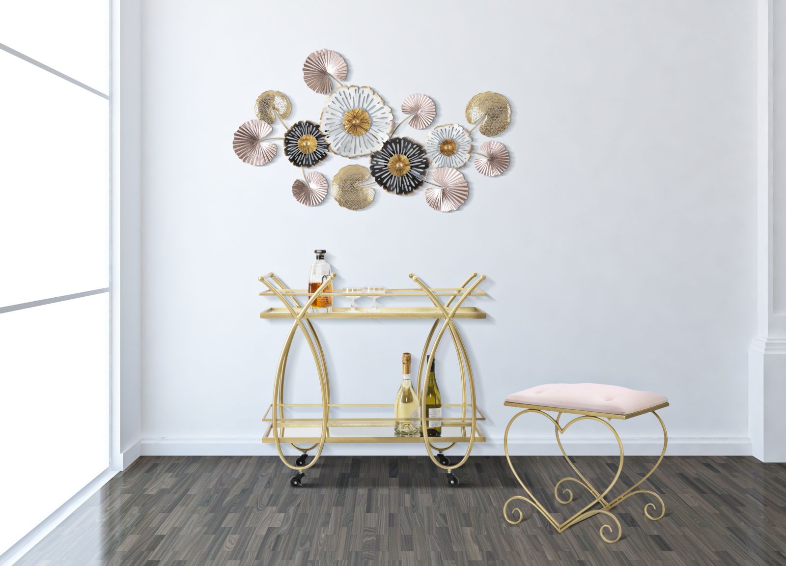 SGABELLO HEART ROSA CM 50X37,5X51,5 stile GLAM - immagine 8