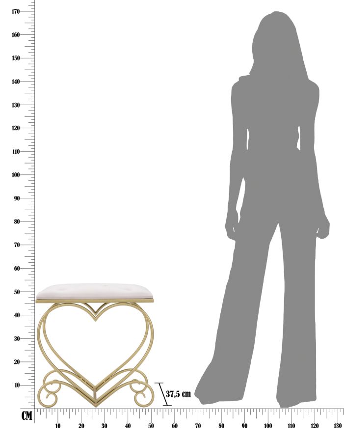 SGABELLO HEART ROSA CM 50X37,5X51,5 stile GLAM - immagine 9