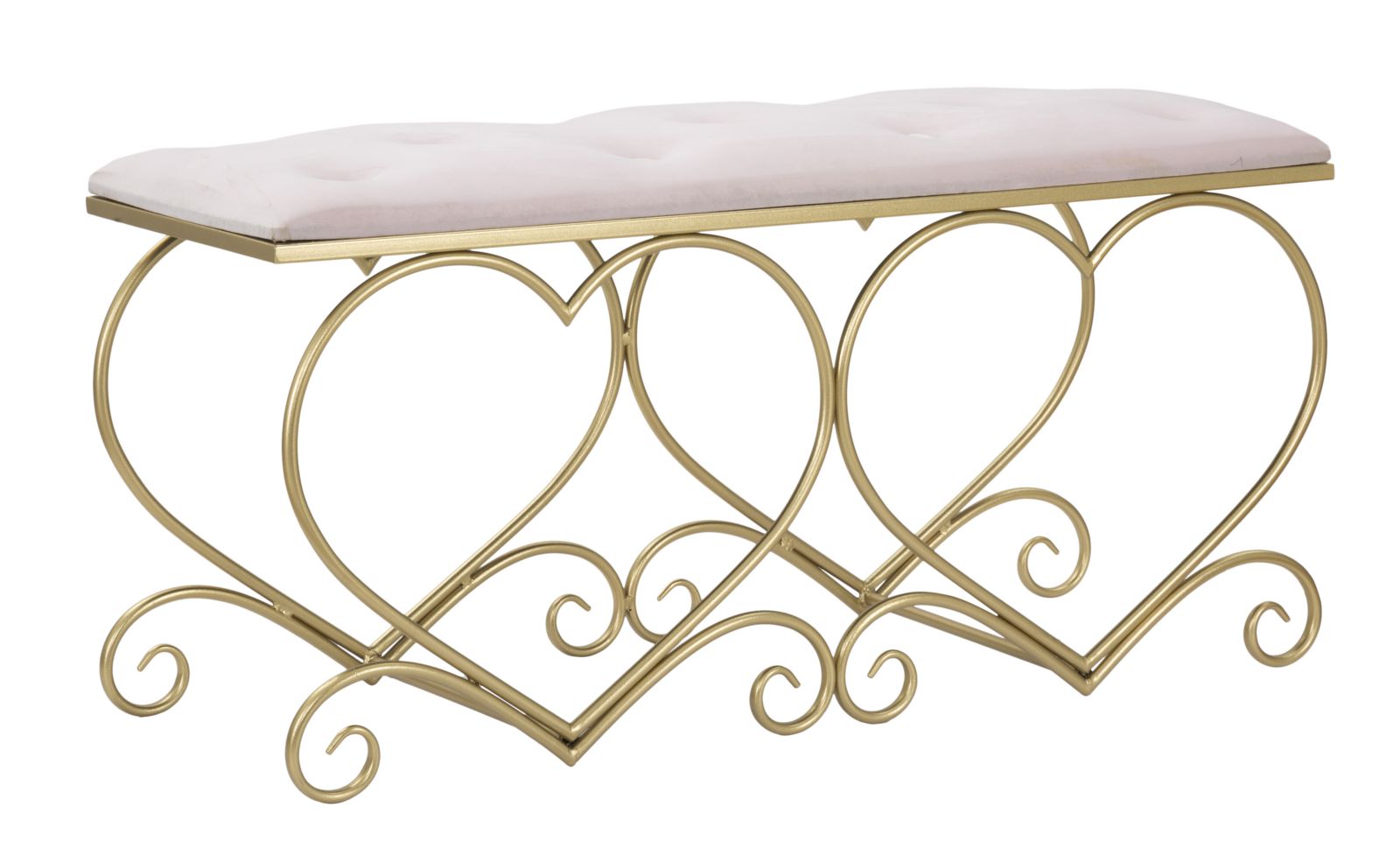 PANCA HEART ROSA CM 105X37,5X51,5 stile GLAM - immagine 2