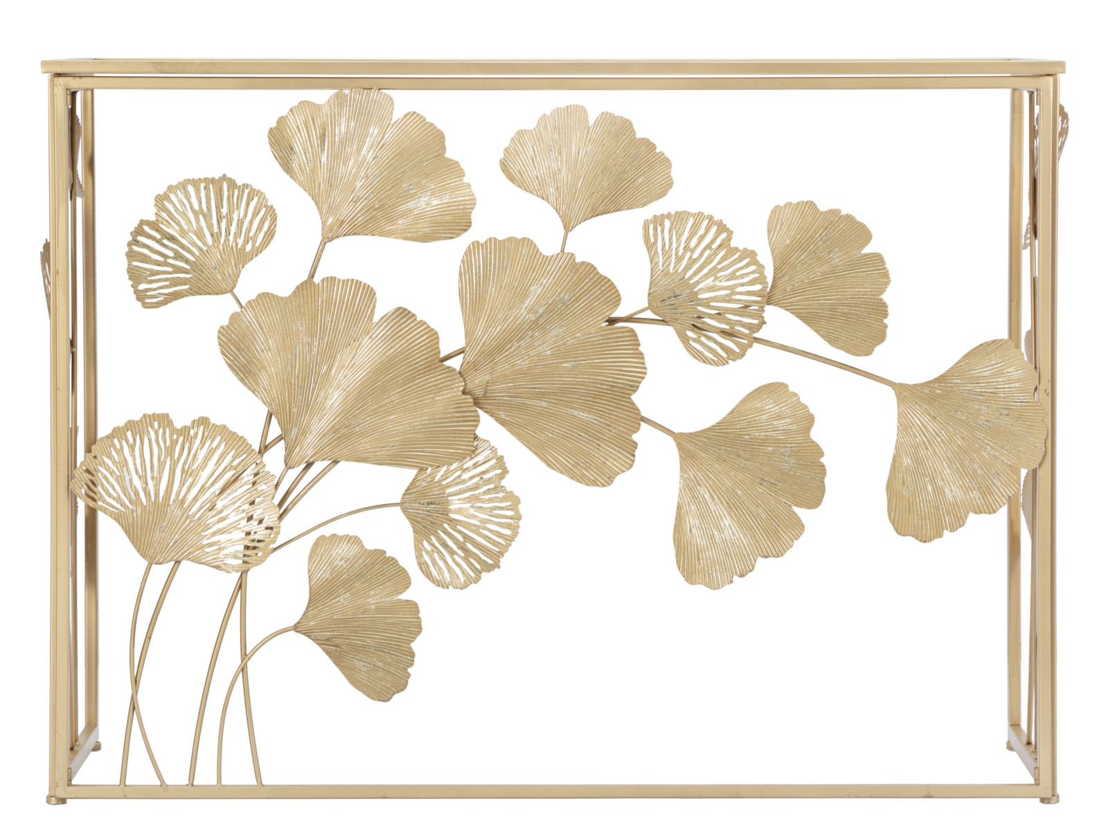 CONSOLE IN FERRO LEAF CM 108X36,5X80 stile GLAM - immagine 3