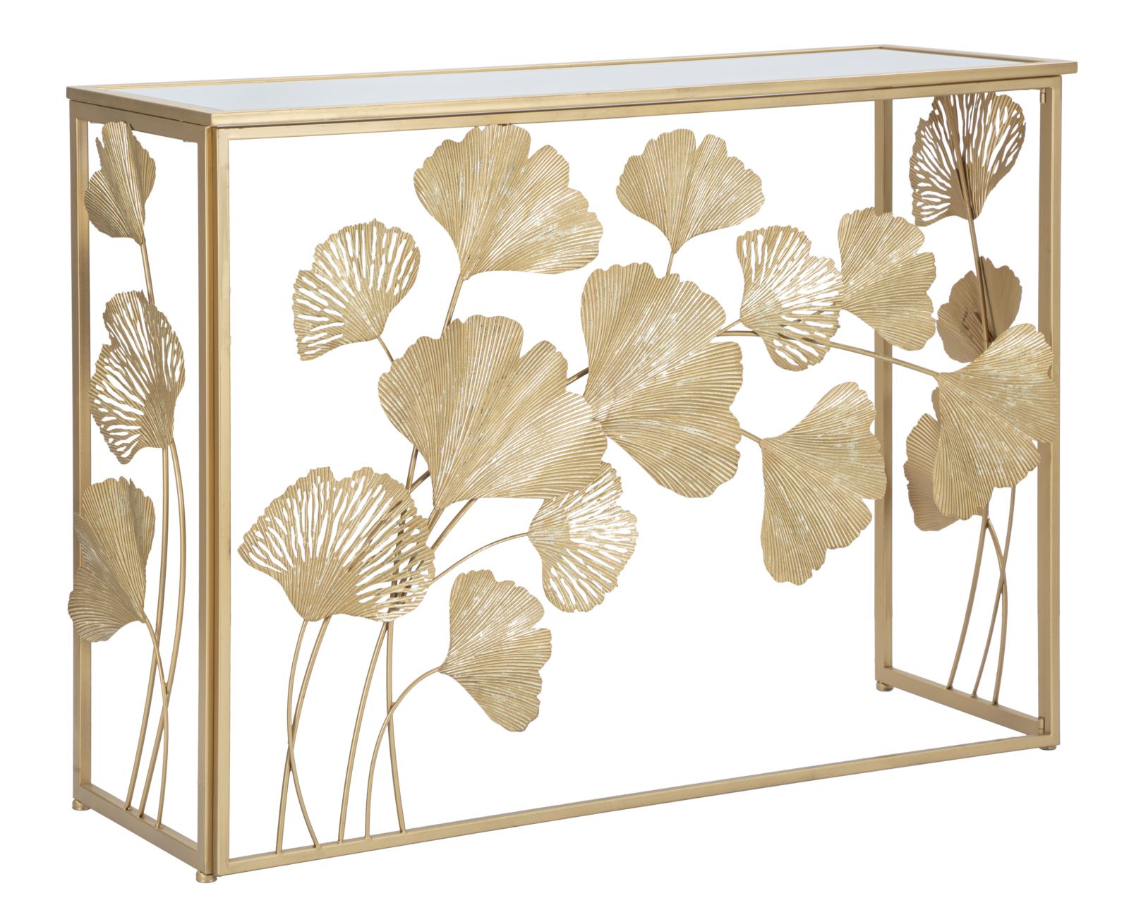 CONSOLE IN FERRO LEAF CM 108X36,5X80 stile GLAM - immagine 2