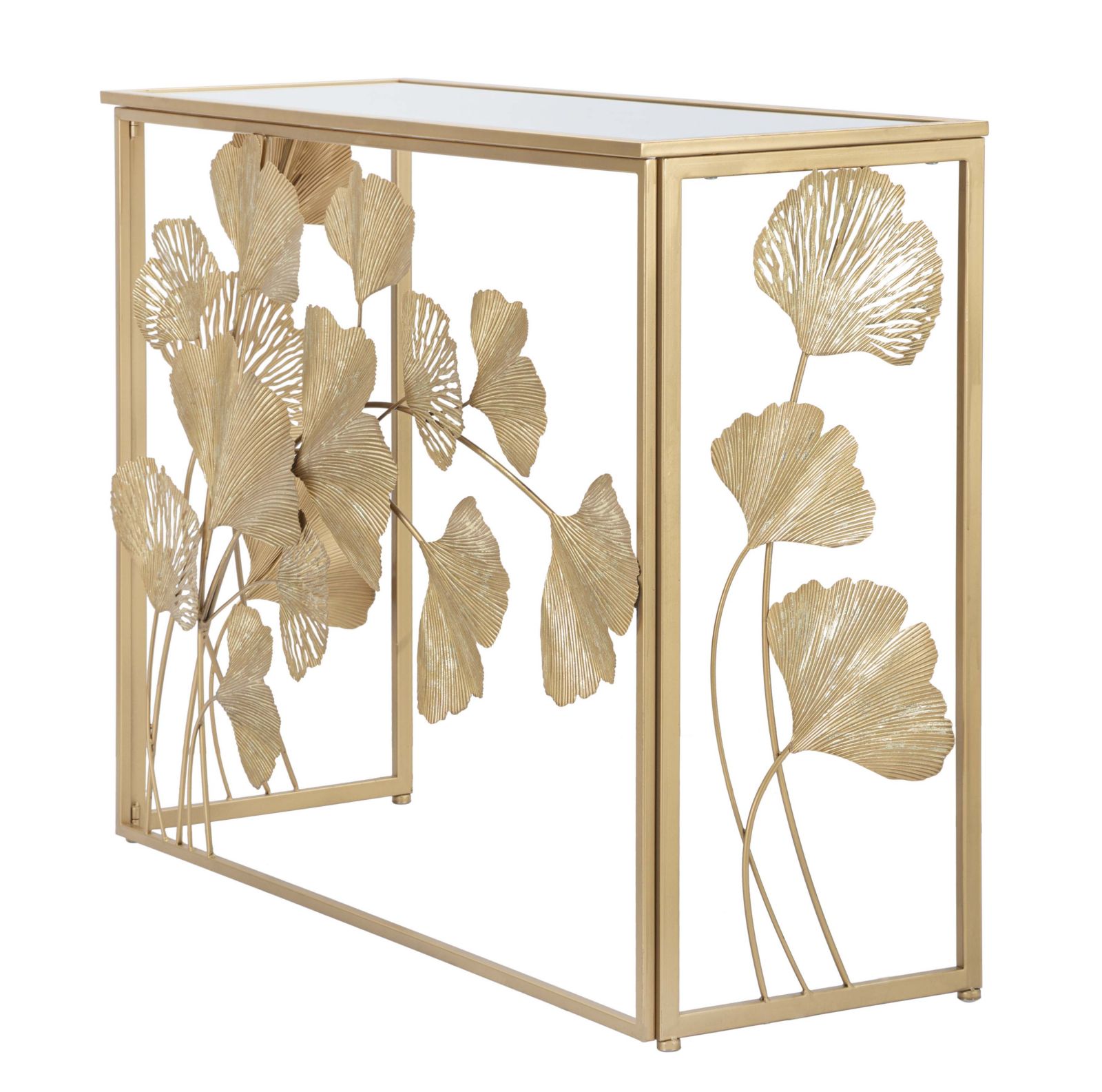 CONSOLE IN FERRO LEAF CM 108X36,5X80 stile GLAM - immagine 4