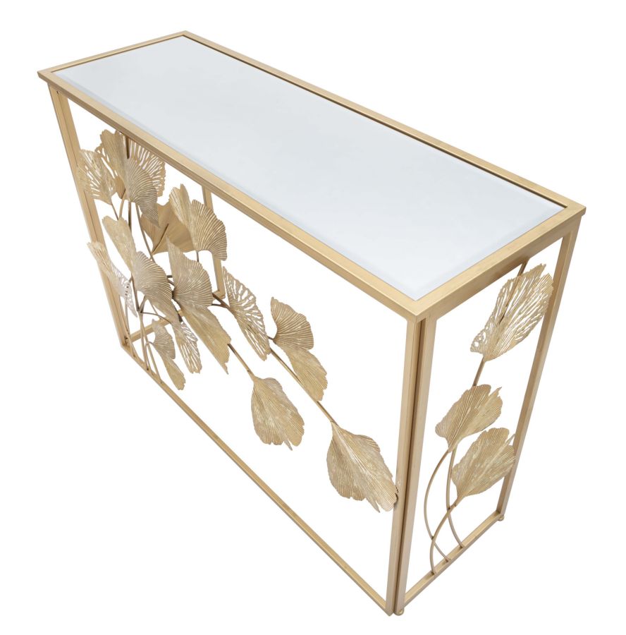 CONSOLE IN FERRO LEAF CM 108X36,5X80 stile GLAM - immagine 5