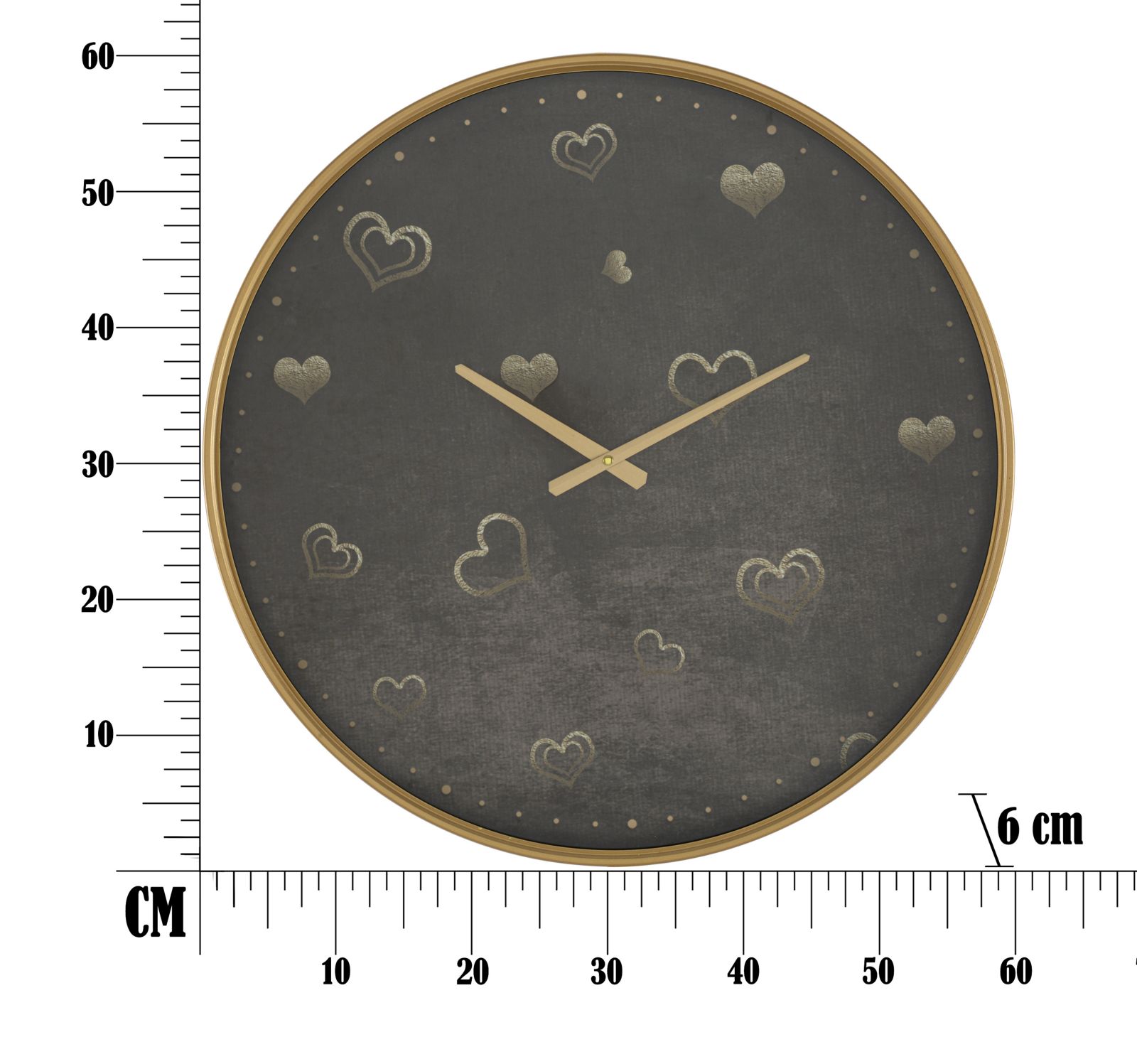 OROLOGIO DA MURO HEARTS CM Ø 60X6 stile GLAM - immagine 7