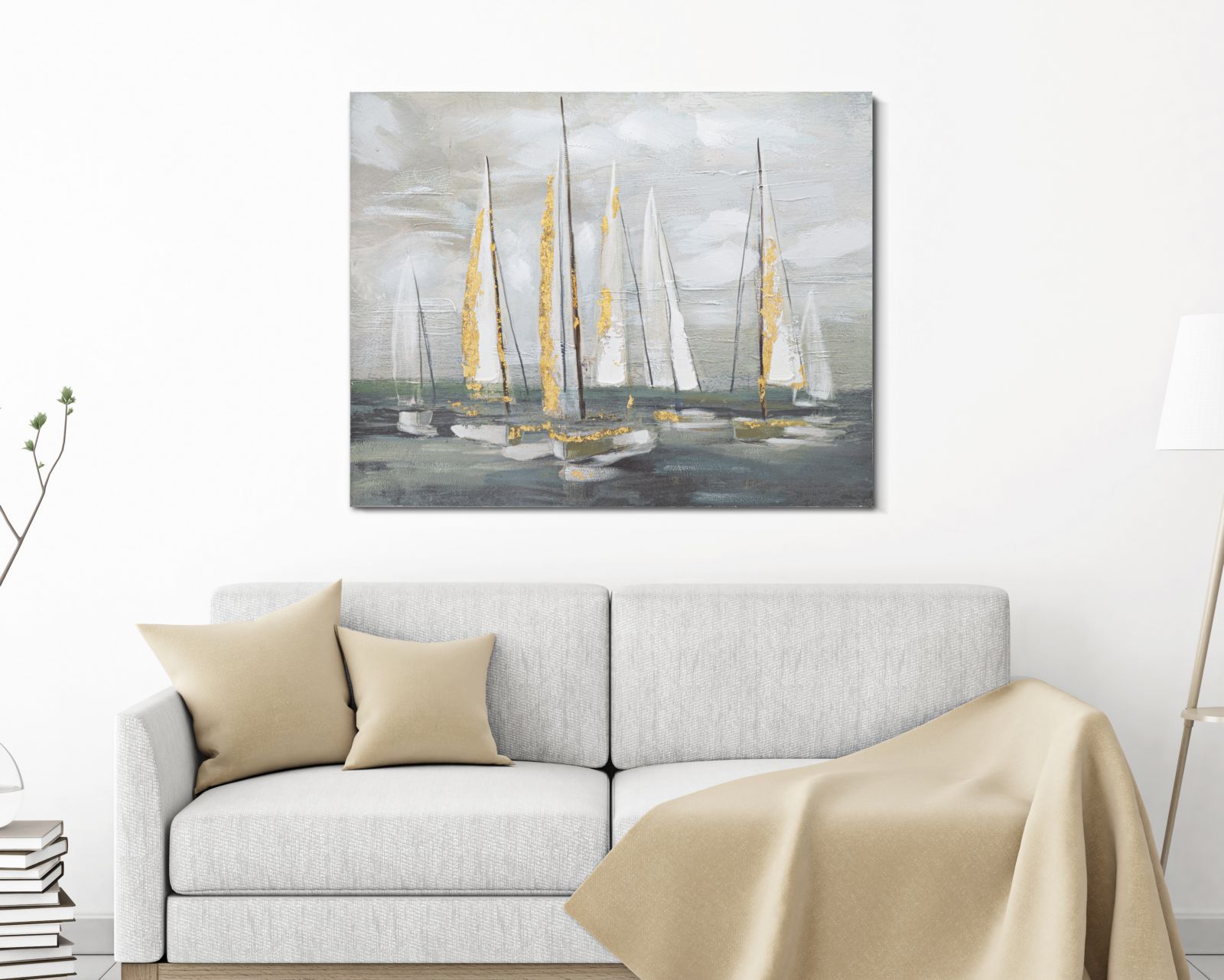 DIPINTO SU TELA GOLD BOAT CM 100X2,8X80 stile GLAM - immagine 6