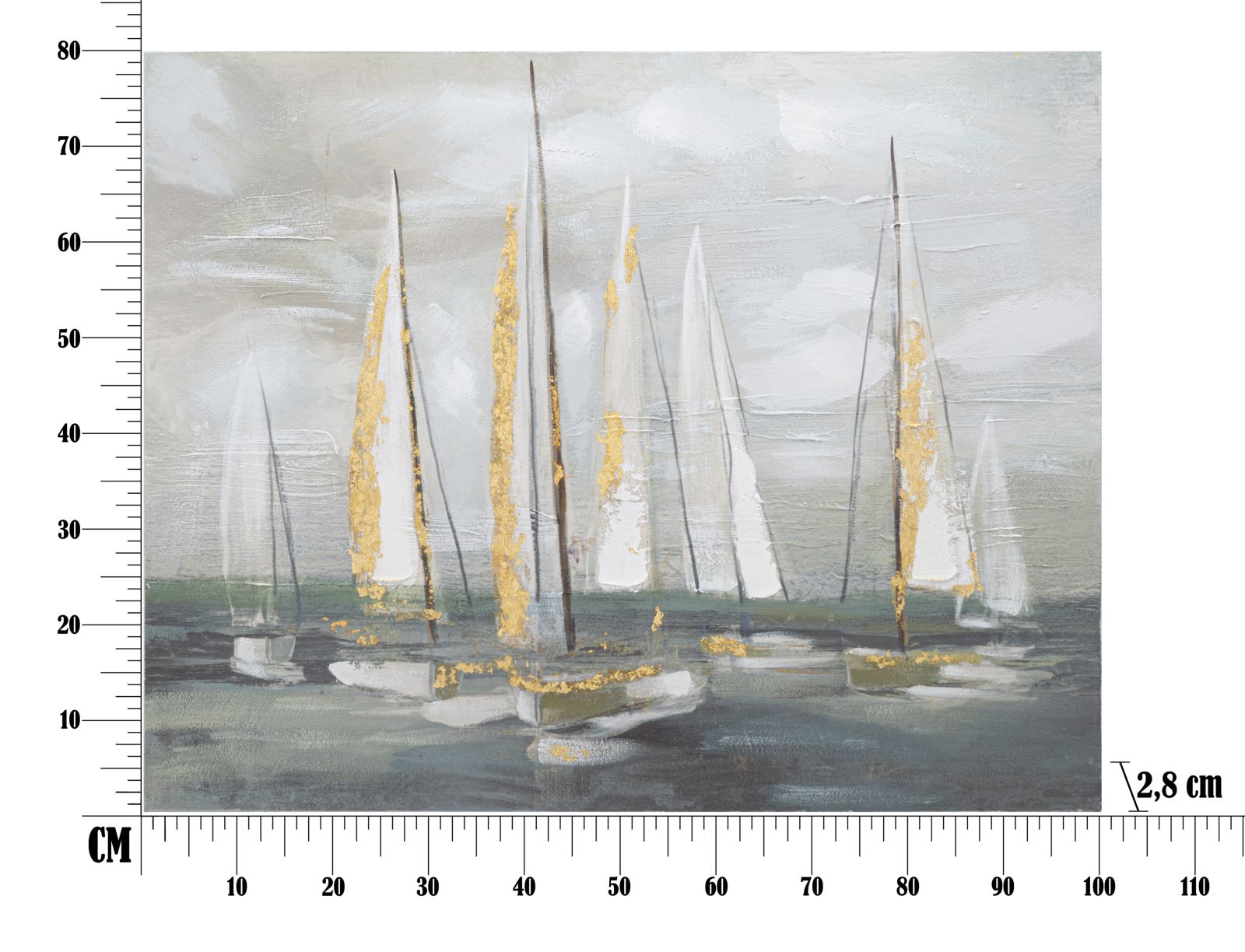DIPINTO SU TELA GOLD BOAT CM 100X2,8X80 stile GLAM - immagine 7