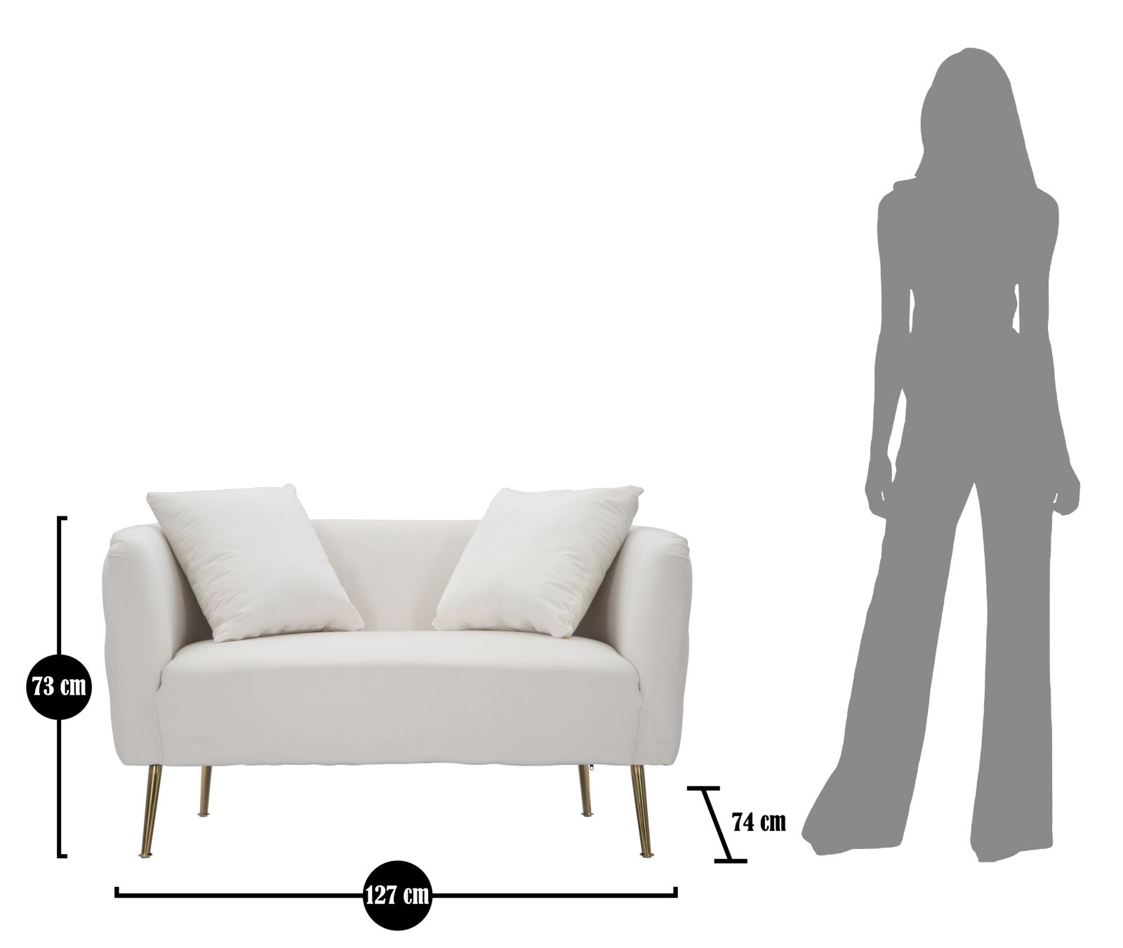 DIVANETTO BUCAREST CREMA CM 127X74X73 stile GLAM - immagine 11