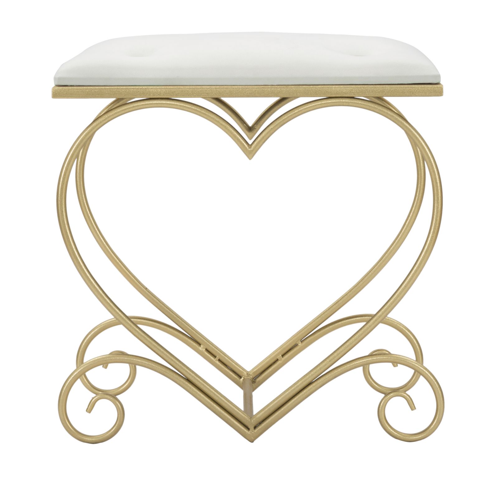 SGABELLO HEART CREMA CM 50X37,5X51,5 stile GLAM - immagine 3