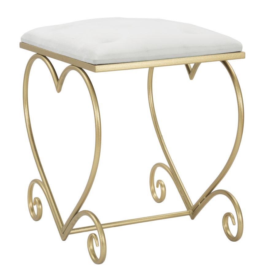 SGABELLO HEART CREMA CM 50X37,5X51,5 stile GLAM - immagine 4