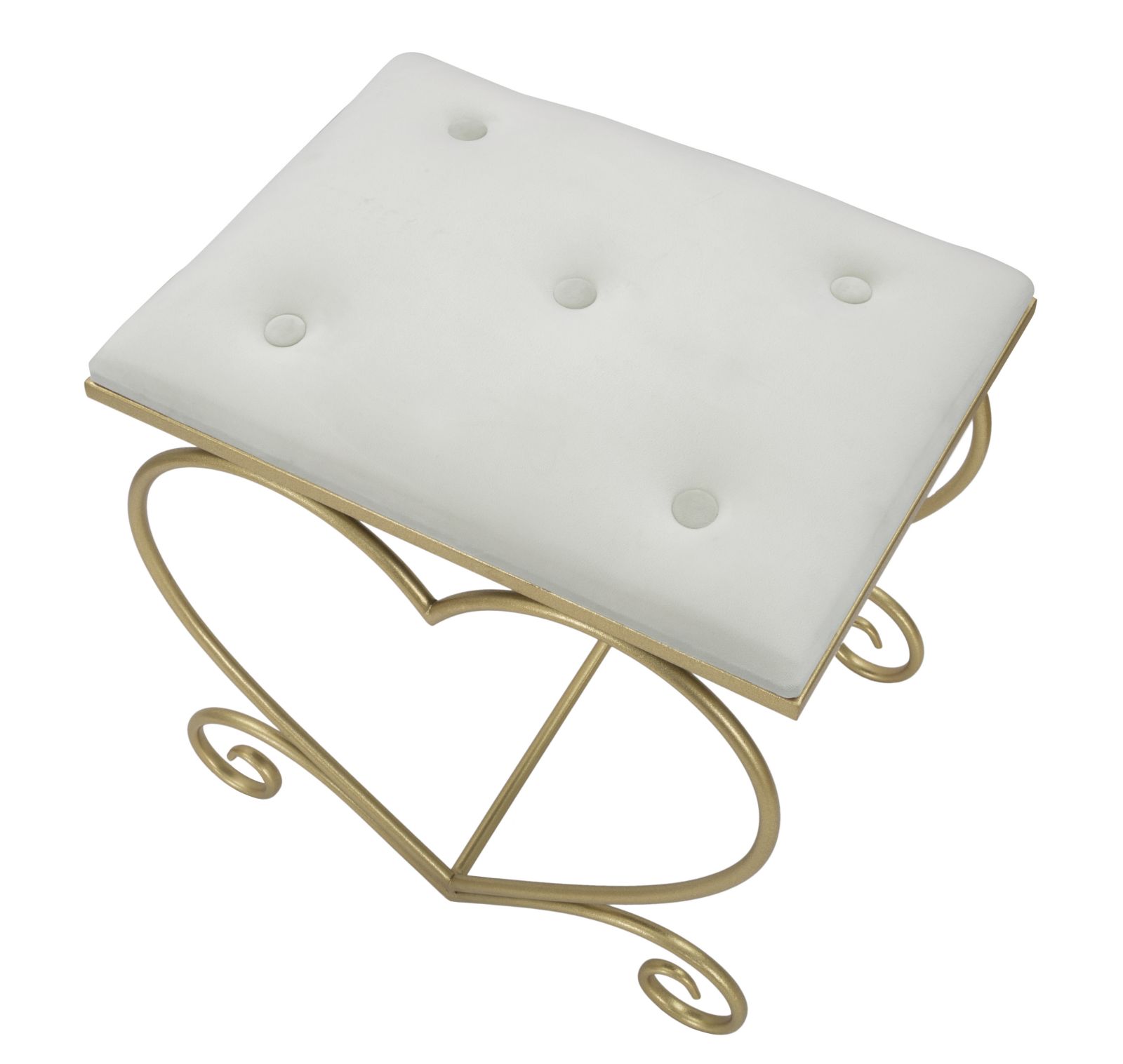 SGABELLO HEART CREMA CM 50X37,5X51,5 stile GLAM - immagine 5