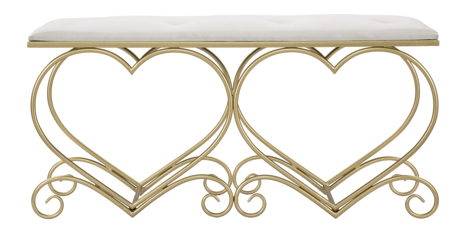 PANCA HEART CREMA CM 105X37,5X51,5 stile GLAM - immagine 4