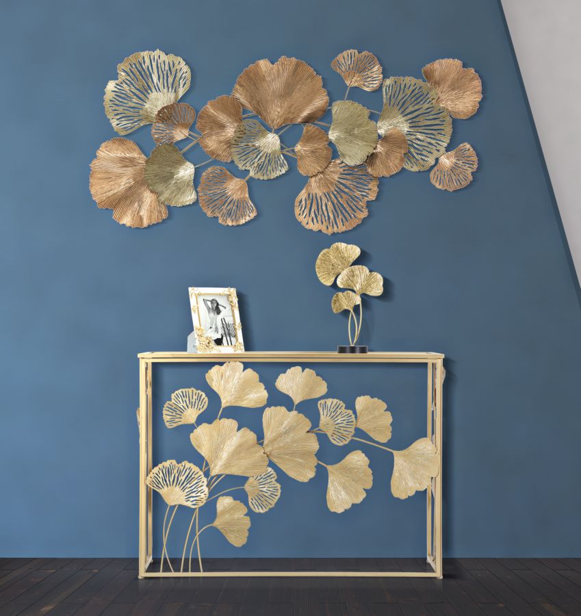 CONSOLE IN FERRO LEAF CM 108X36,5X80 stile GLAM - immagine 9