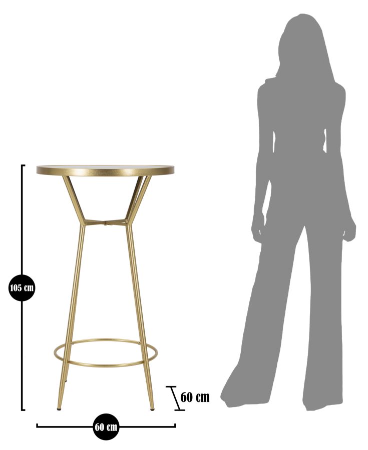 TAVOLO BAR CIRCLE CM Ø 60X105 stile GLAM - immagine 9