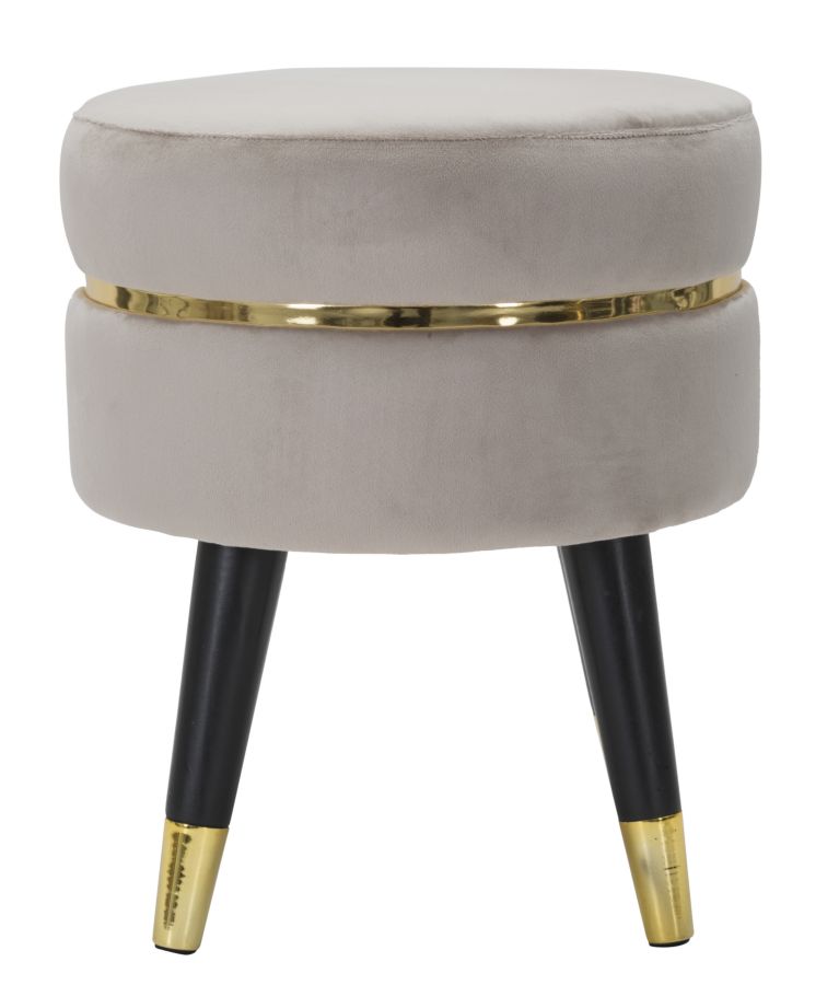 SGABELLO PARIS GRIGIO/GOLD CM Ø 35X40,5 stile GLAM - immagine 3