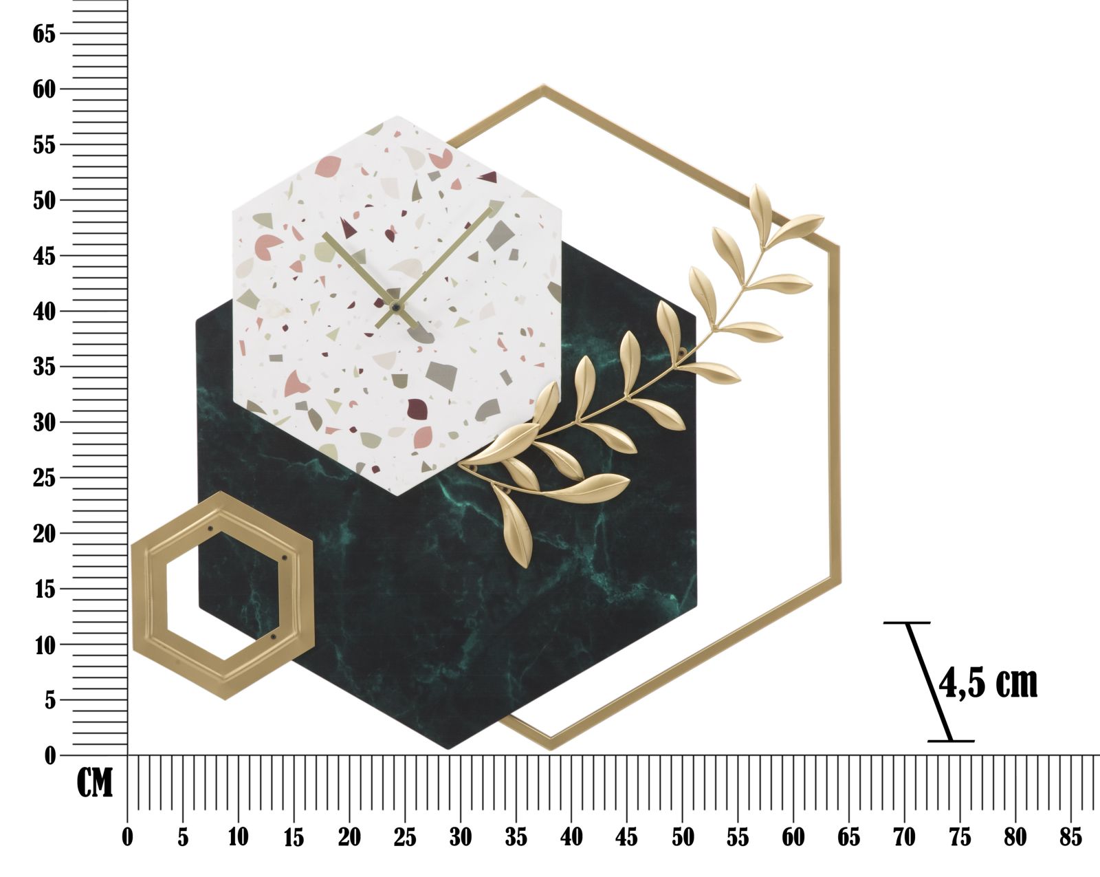 OROLOGIO DA MURO HEXAGON CM
62X4,5X62 stile GLAM - immagine 6