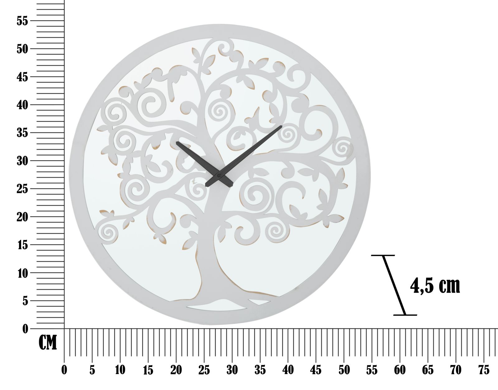 OROLOGIO DA MURO WHITE TREE CM Ø 55X4,5 stile GLAM - immagine 7