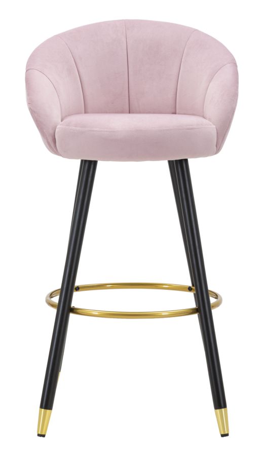 SGABELLO BAR PRAGUE ROSA CM 55X56X104 stile GLAM - immagine 3