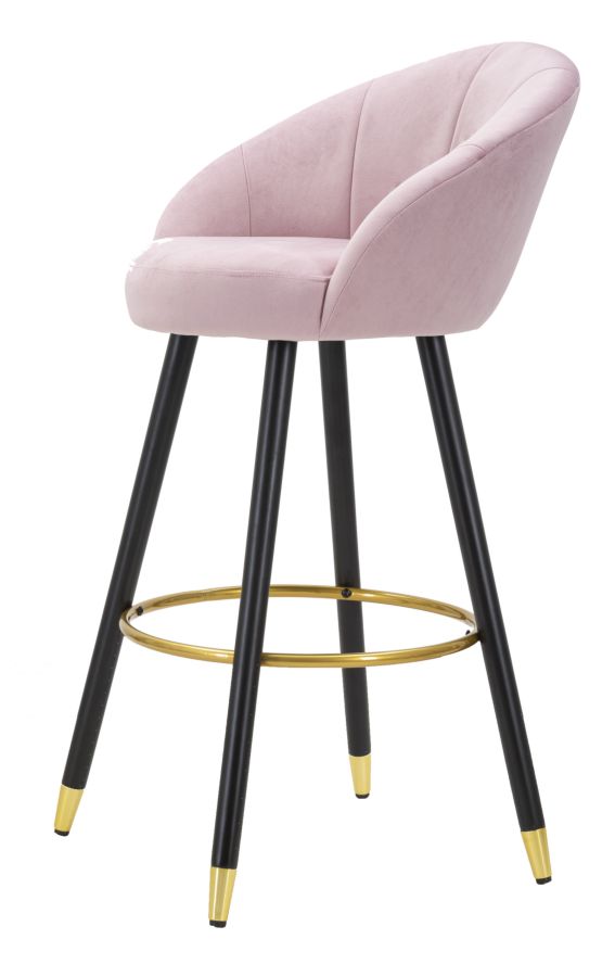 SGABELLO BAR PRAGUE ROSA CM 55X56X104 stile GLAM - immagine 4