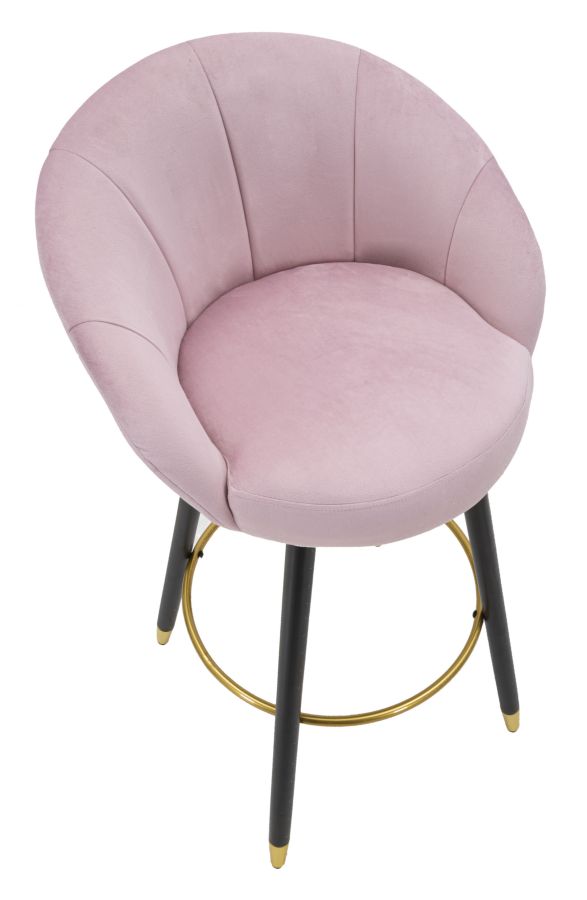 SGABELLO BAR PRAGUE ROSA CM 55X56X104 stile GLAM - immagine 5