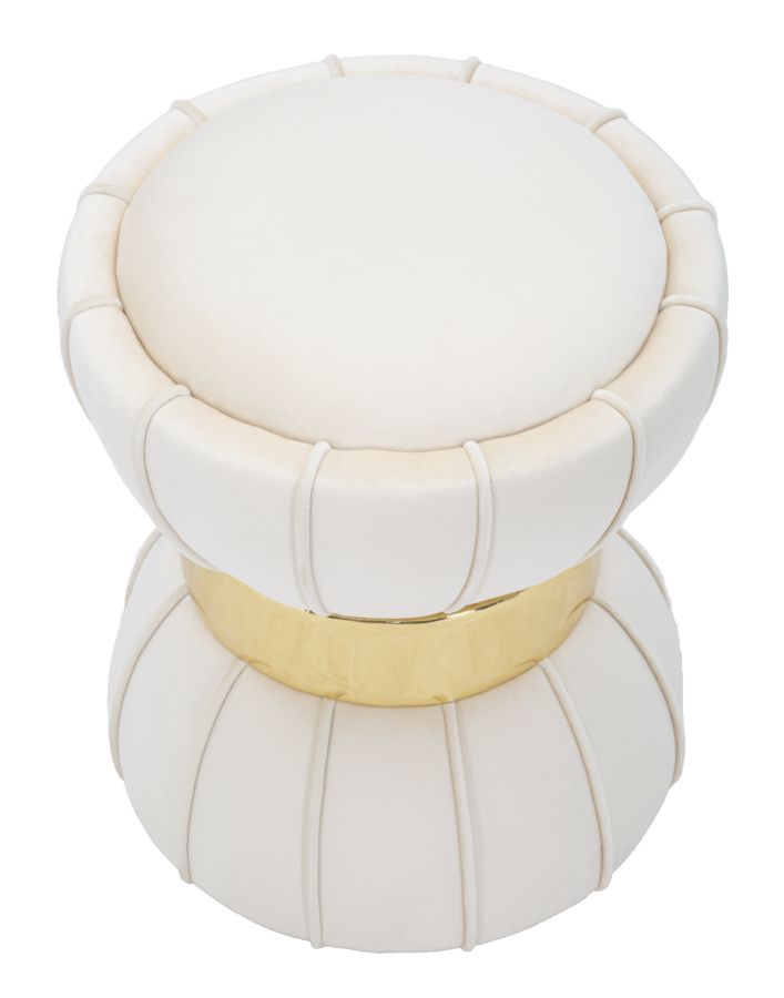SGABELLO FLOWER CM CREMA CM Ø 40X44 stile GLAM - immagine 3