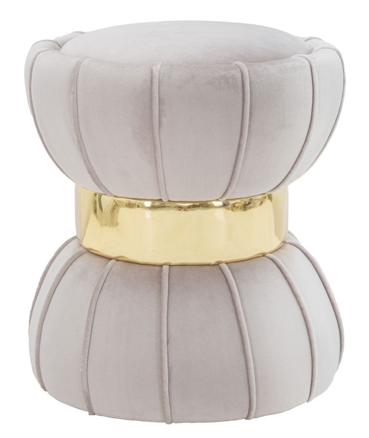 SGABELLO FLOWER CM GRIGIO CM Ø 40X44 stile GLAM - immagine 2