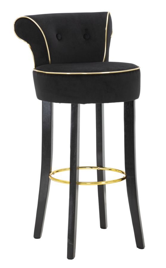 SGABELLO BAR LUXY NERO CM 46X48X96 stile GLAM - immagine 2