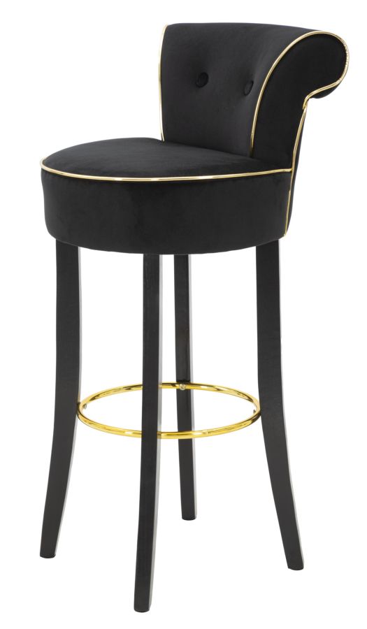 SGABELLO BAR LUXY NERO CM 46X48X96 stile GLAM - immagine 3