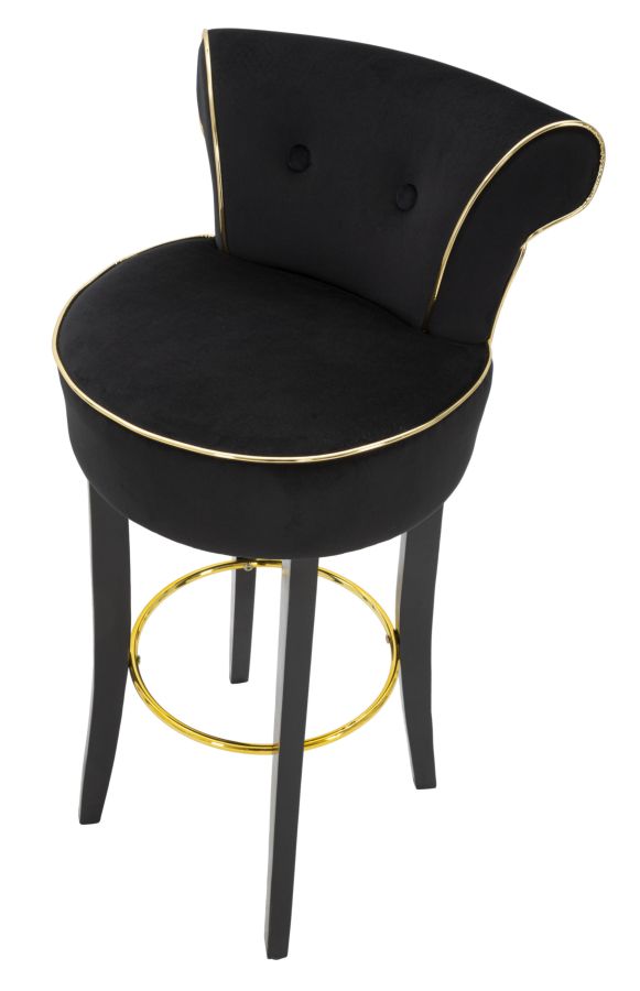 SGABELLO BAR LUXY NERO CM 46X48X96 stile GLAM - immagine 4