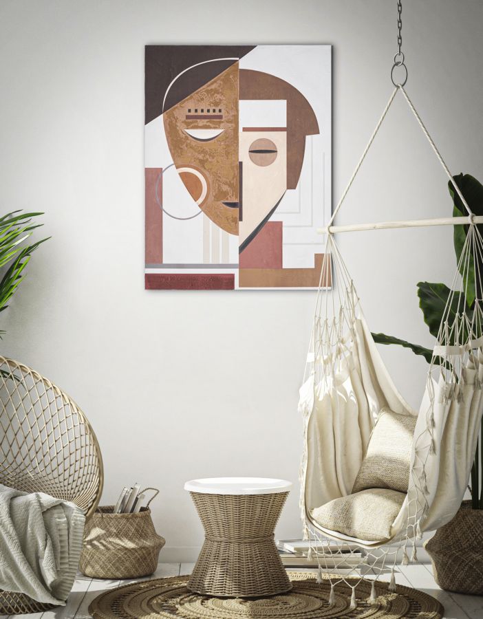 DIPINTO SU TELA ETHNIC FACE CM 60X2,7X80 stile BOHO CHIC - immagine 6