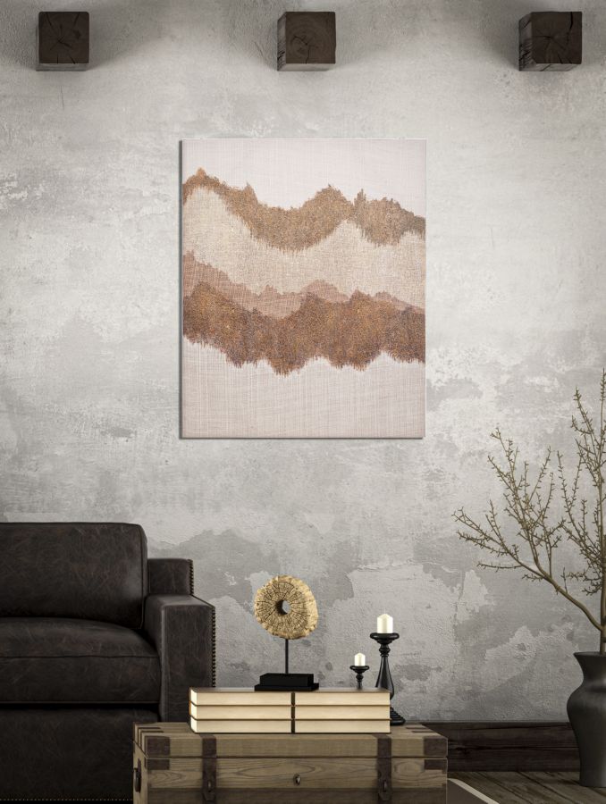 DIPINTO SU TELA BROWNY CM 80X3,7X100 stile BOHO CHIC - immagine 6
