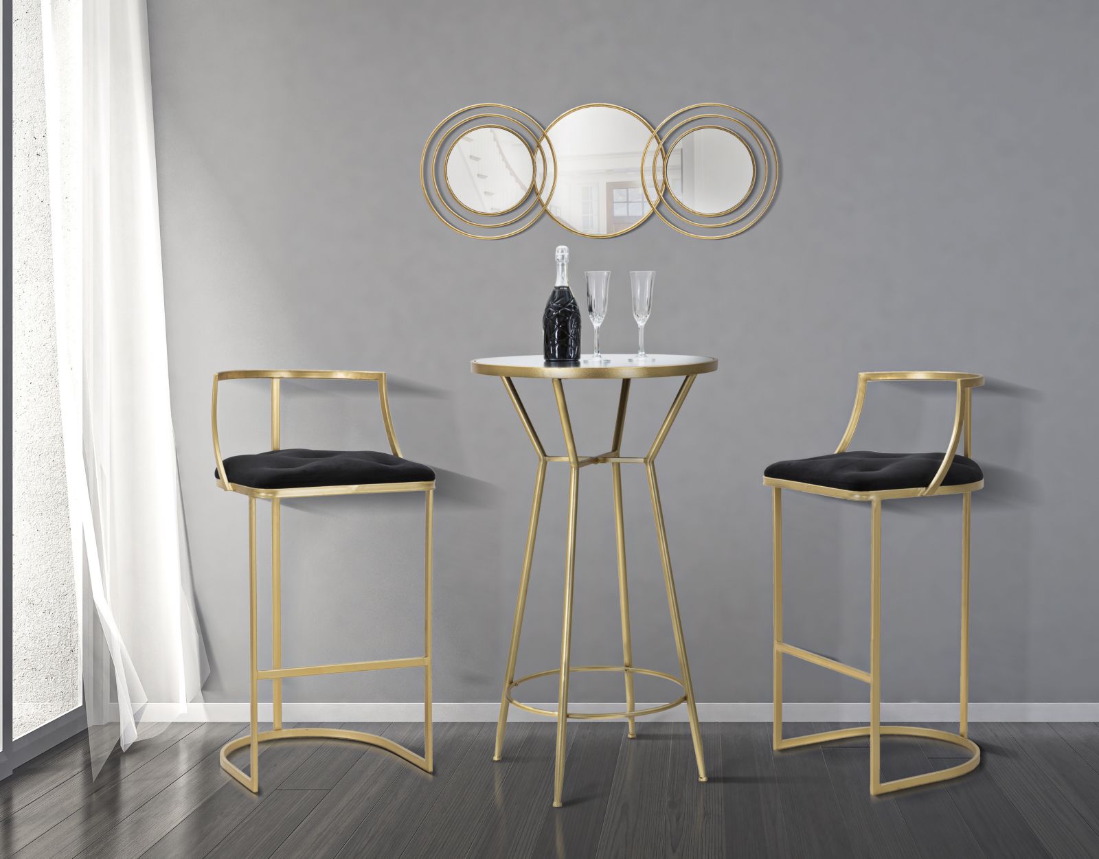 SGABELLO BAR ISTANBUL CM Ø 45X90 stile GLAM - immagine 10