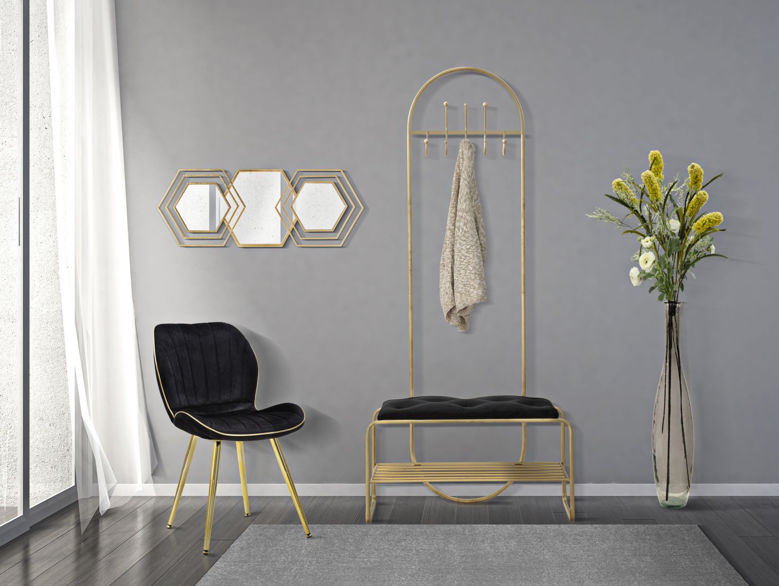 PANCA APP/ABITI CM 80X38,5X180 stile GLAM - immagine 9