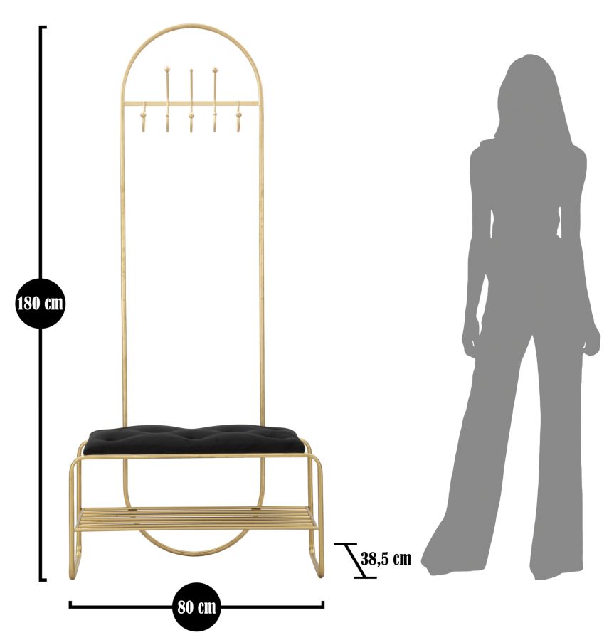 PANCA APP/ABITI CM 80X38,5X180 stile GLAM - immagine 10