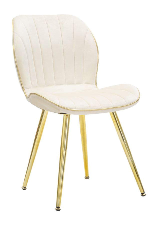 SEDIA PARIS SPACE CREMA /GOLD SET 2 PZ CM 46X58X77 stile GLAM - immagine 2