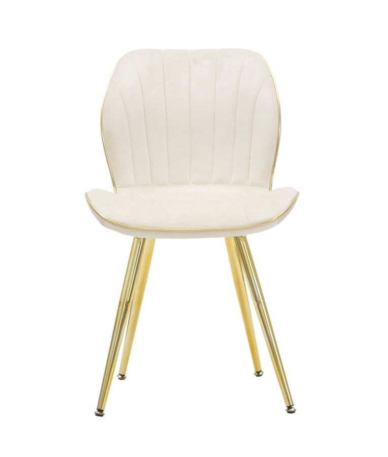 SEDIA PARIS SPACE CREMA /GOLD SET 2 PZ CM 46X58X77 stile GLAM - immagine 3