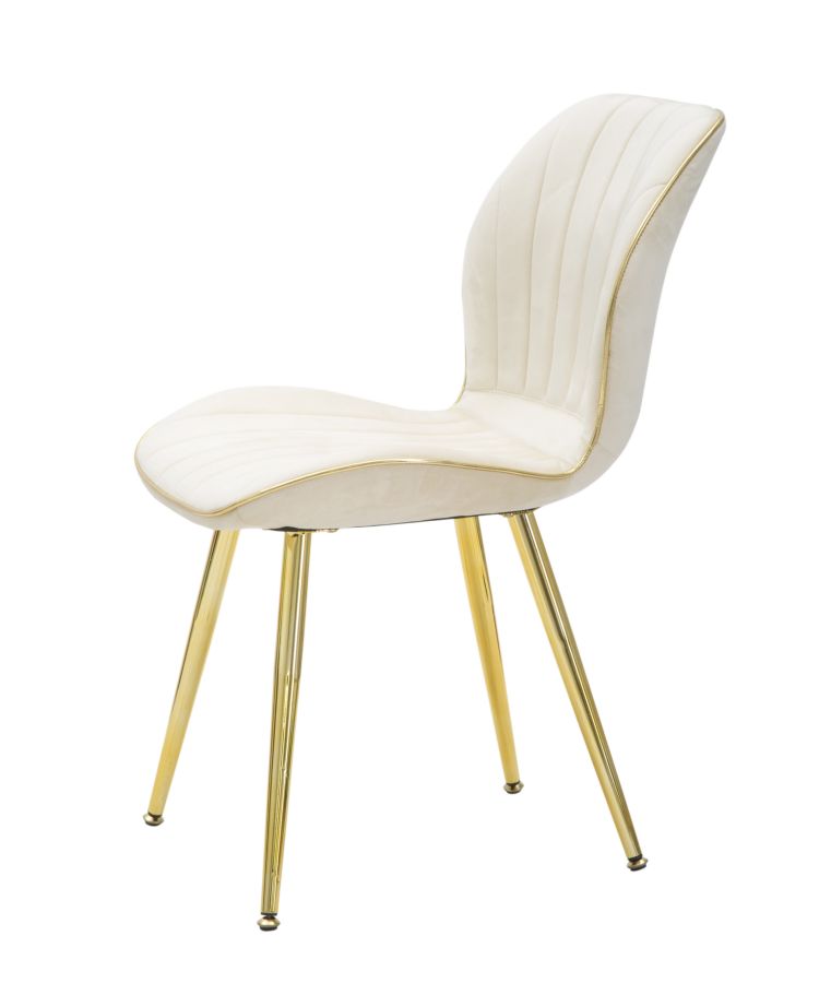 SEDIA PARIS SPACE CREMA /GOLD SET 2 PZ CM 46X58X77 stile GLAM - immagine 4