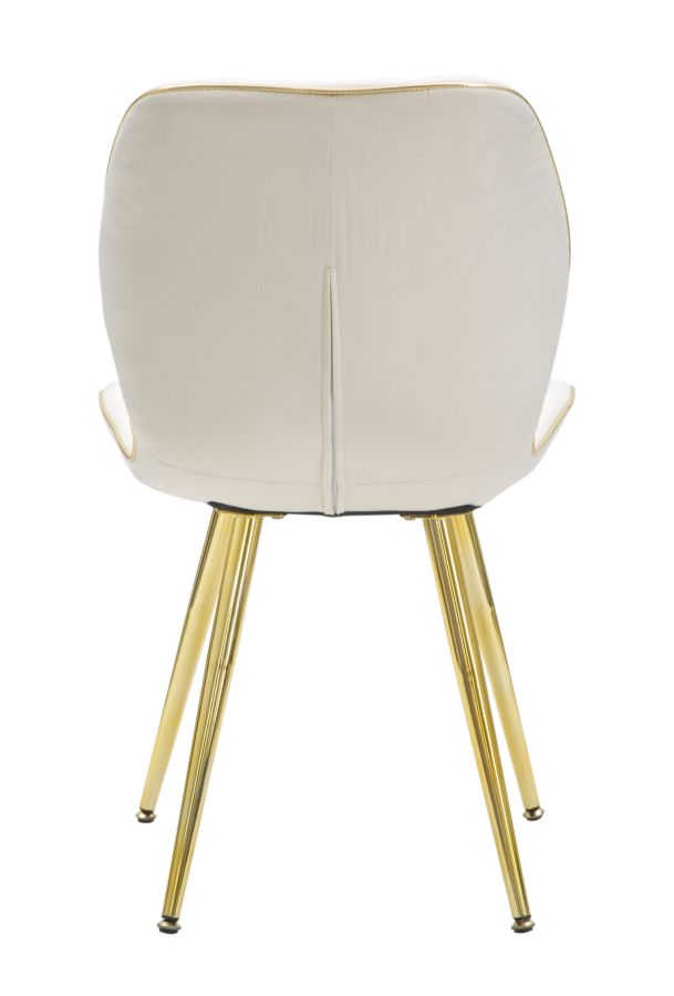 SEDIA PARIS SPACE CREMA /GOLD SET 2 PZ CM 46X58X77 stile GLAM - immagine 5