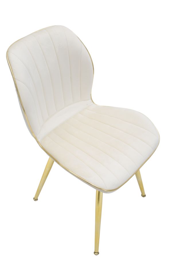 SEDIA PARIS SPACE CREMA /GOLD SET 2 PZ CM 46X58X77 stile GLAM - immagine 6