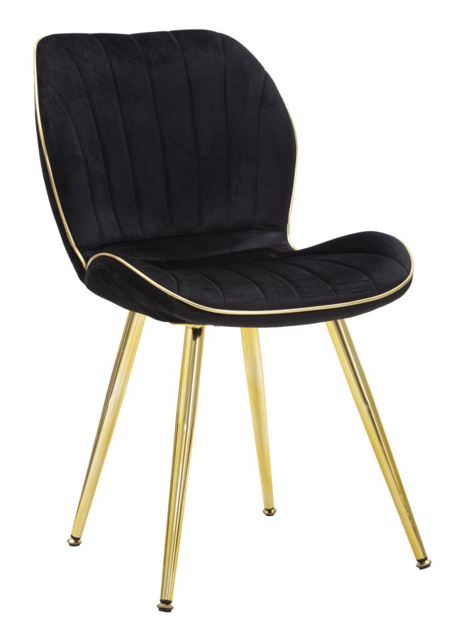 SEDIA PARIS SPACE NERA /GOLD SET 2 PZ CM 46X58X77 stile GLAM - immagine 2