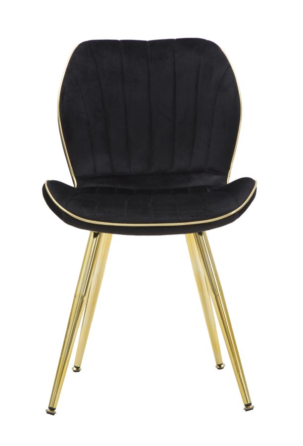 SEDIA PARIS SPACE NERA /GOLD SET 2 PZ CM 46X58X77 stile GLAM - immagine 3