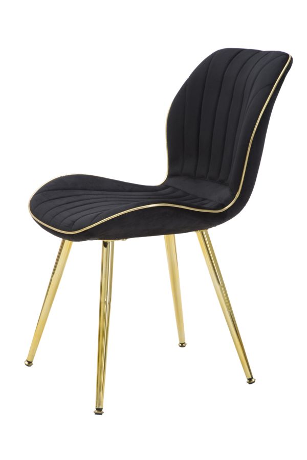 SEDIA PARIS SPACE NERA /GOLD SET 2 PZ CM 46X58X77 stile GLAM - immagine 4