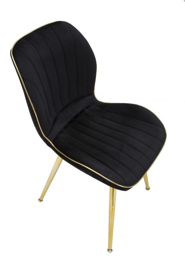 SEDIA PARIS SPACE NERA /GOLD SET 2 PZ CM 46X58X77 stile GLAM - immagine 6