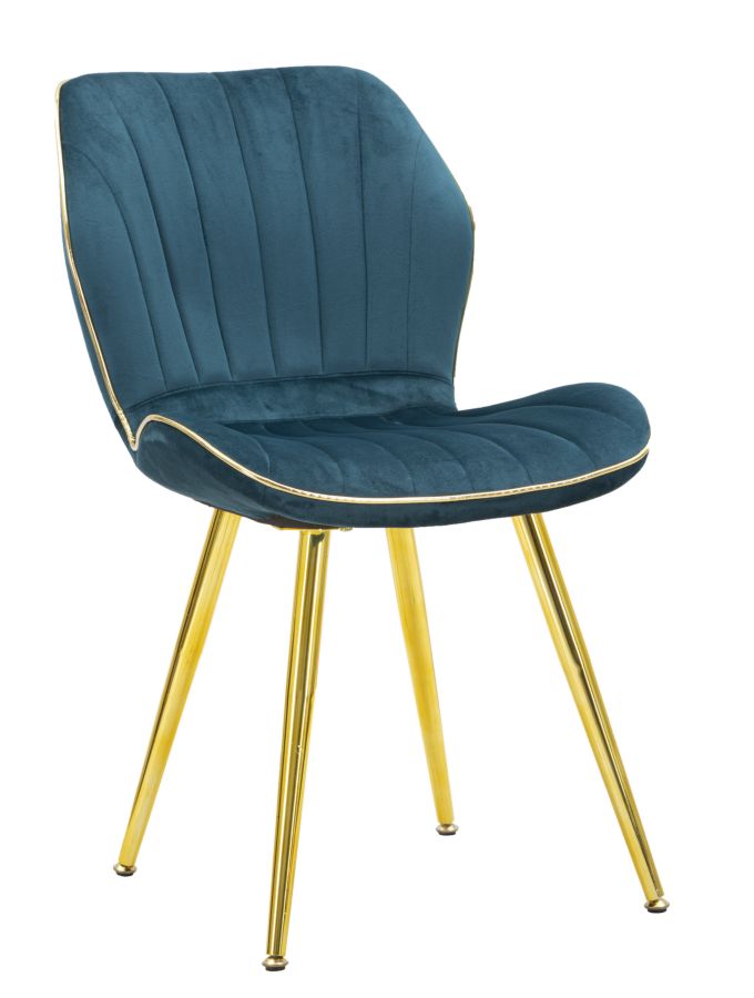 SEDIA PARIS SPACE OTTANIO /GOLD SET 2 PZ CM 46X58X77 stile GLAM - immagine 2
