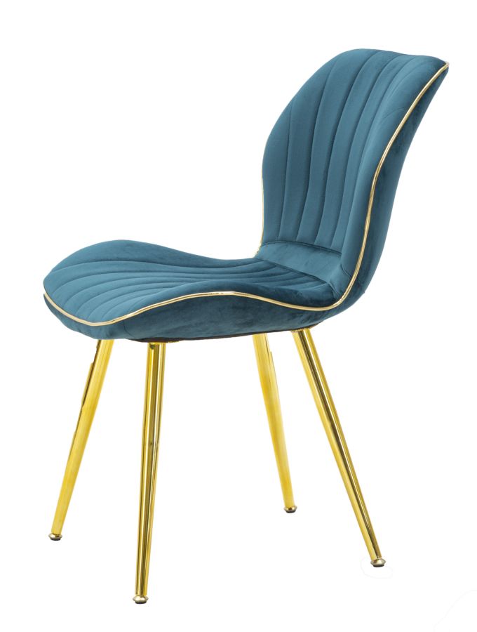 SEDIA PARIS SPACE OTTANIO /GOLD SET 2 PZ CM 46X58X77 stile GLAM - immagine 4
