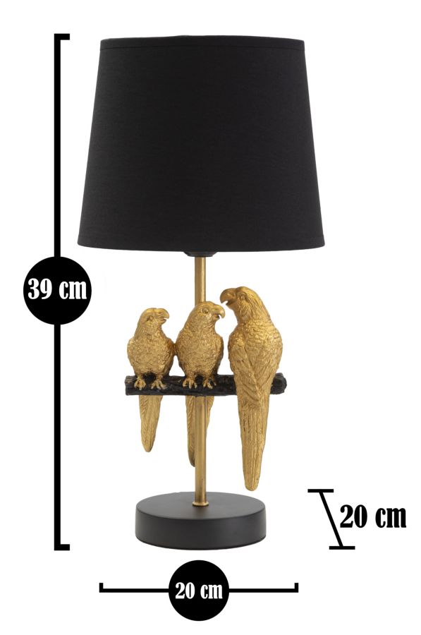 LAMPADA DA COMODINO PAPPAGALLO CM Ø 20X39 stile GLAM - immagine 6