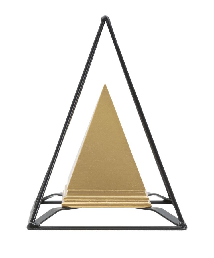 PIRAMIDE GOLD C/FERRO CM 15X15X21 stile GLAM - immagine 6