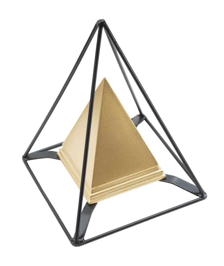 PIRAMIDE GOLD C/FERRO CM 15X15X21 stile GLAM - immagine 3