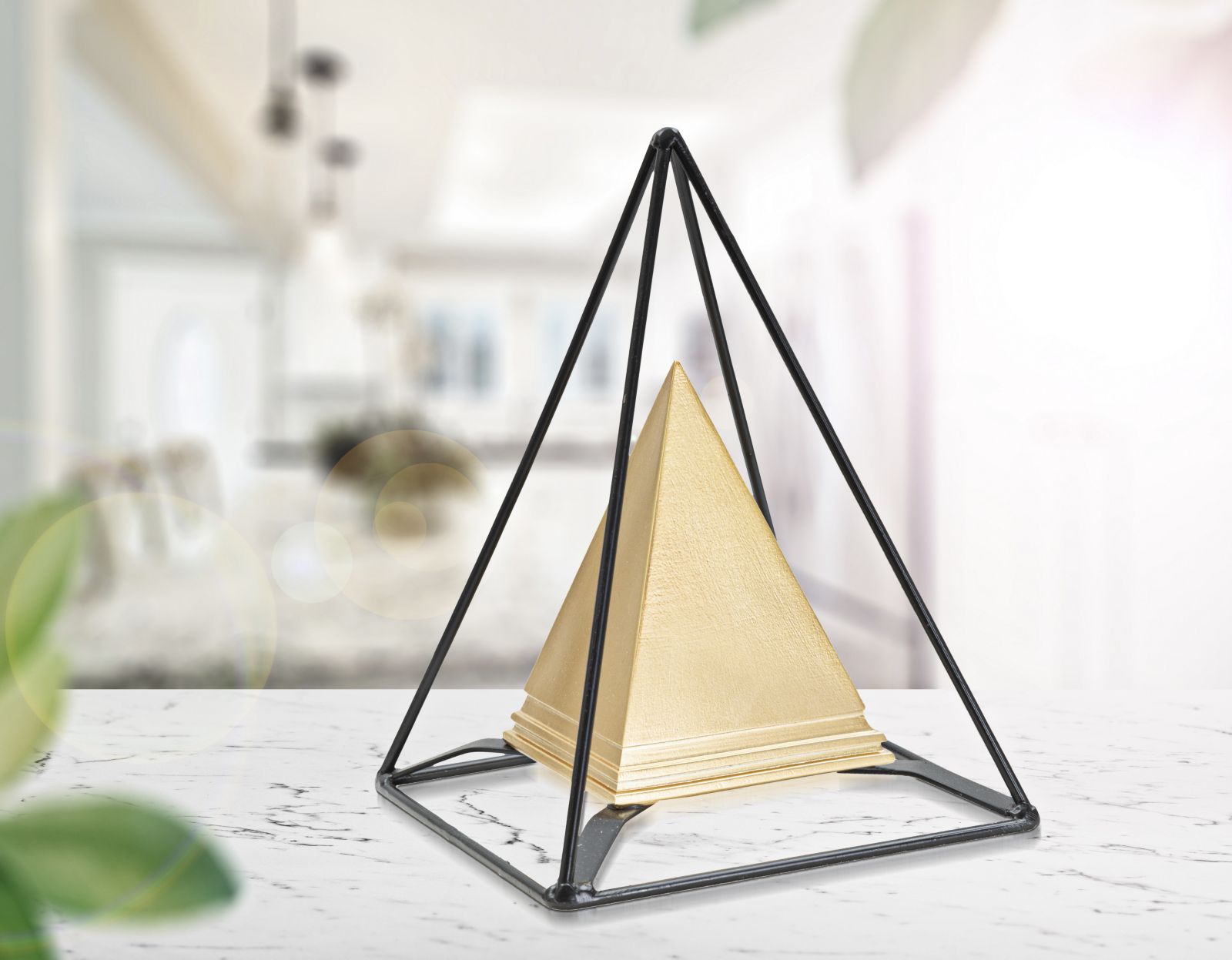PIRAMIDE GOLD C/FERRO CM 15X15X21 stile GLAM - immagine 7