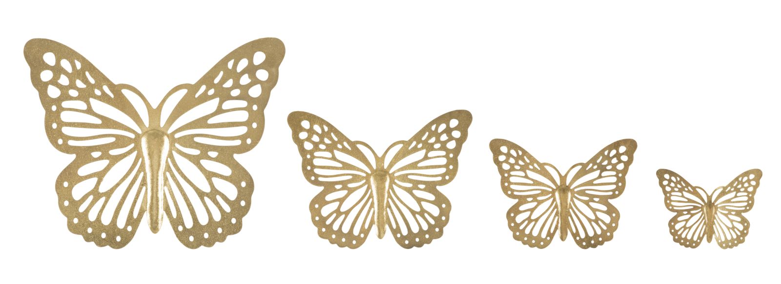 FARFALLE DA MURO SET 4 PZ CM 35X2X29-25X2X19-20,5X2X16-16X2X12 stile GLAM - immagine 2
